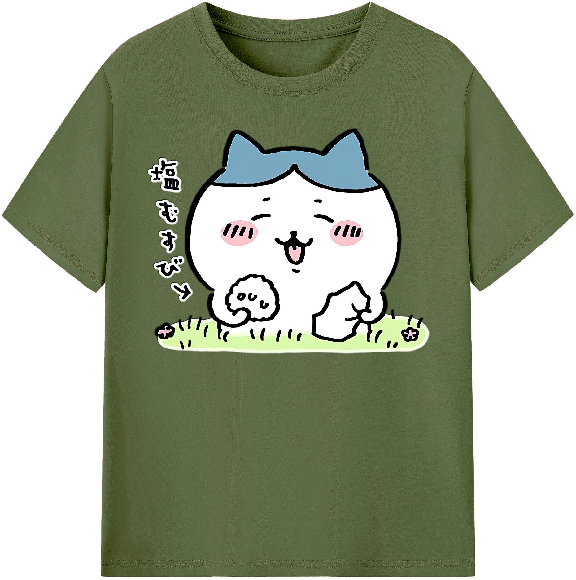 （画像用） ちいかわ ハチワレ Chii-kawa hachiware 綿100％半袖Tシャツ（フロントプリント）